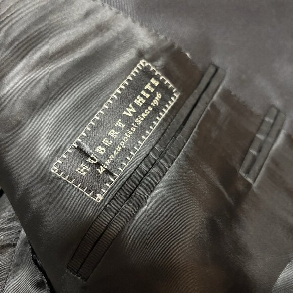 Canali Lana 3 Button Blazer Suit Jacket 44L/US 54L/IT Black On Black Pin Stripe - Picture 6 of 6